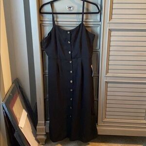 NWT black dress w button detail bobeau szL